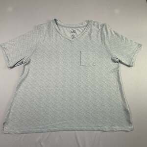 Croft & Barrow Intimates Women's Gray Heathered V-Neck Pocket Pajama Tee Large